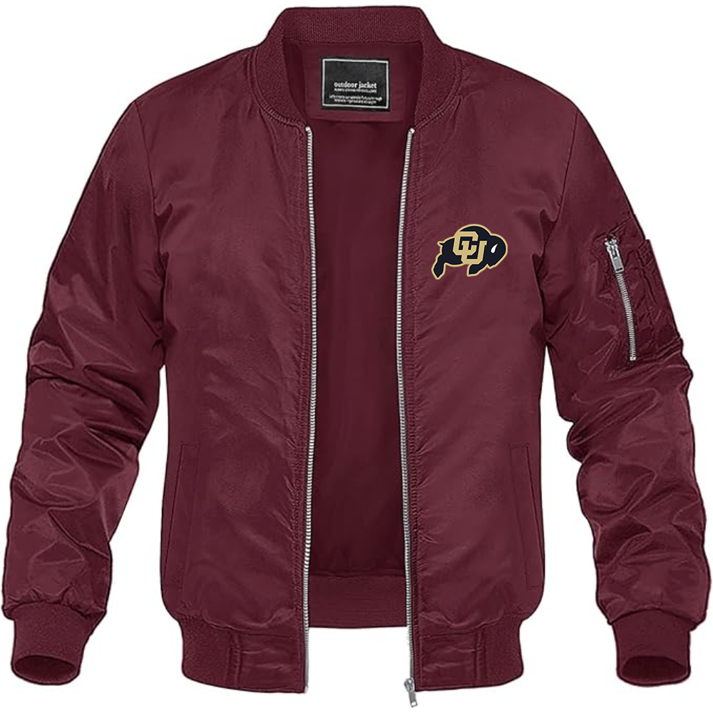 Men's  Colorado Buffaloes Lightweight Bomber Jacket Windbreaker Softshell Varsity Jacket Coat