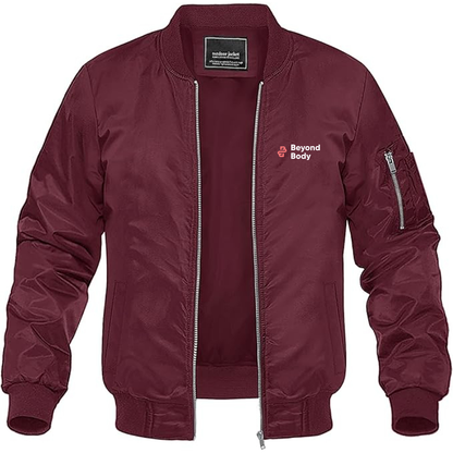 Men's Byond Body Logo Lightweight Bomber Jacket Windbreaker Softshell Varsity Jacket Coat