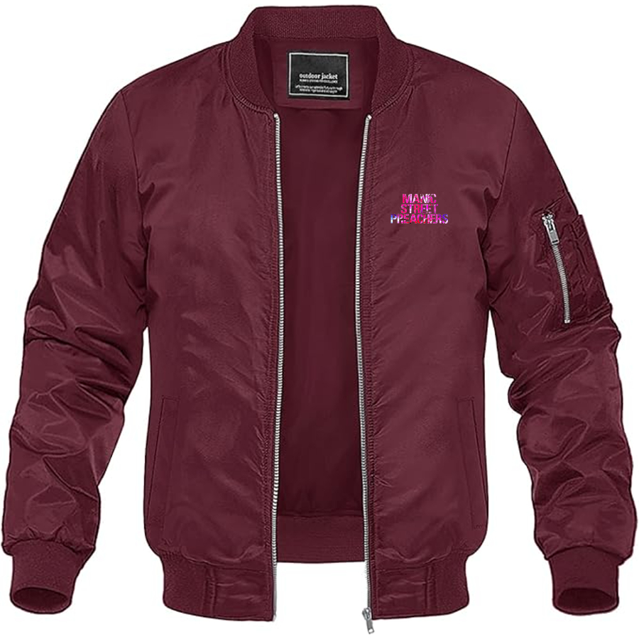 Men's Manic Street Preachers Logo Lightweight Bomber Jacket Windbreaker Softshell Varsity Jacket Coat