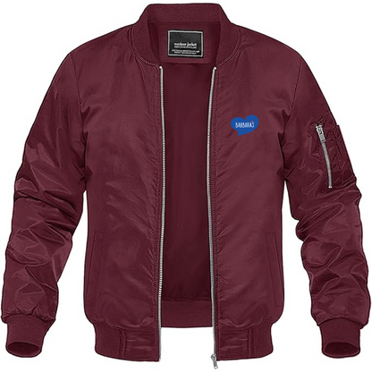 Men's Barbaras Logo Lightweight Bomber Jacket Windbreaker Softshell Varsity Jacket Coat