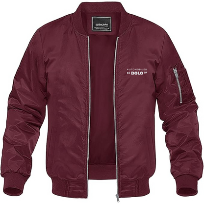 Men's Dolo Logo Lightweight Bomber Jacket Windbreaker Softshell Varsity Jacket Coat