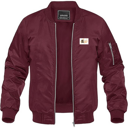 Men's DLSB Logo Lightweight Bomber Jacket Windbreaker Softshell Varsity Jacket Coat