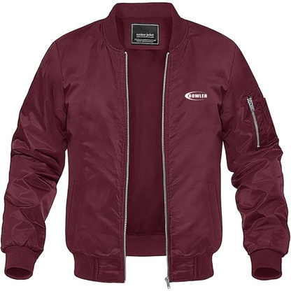 Men's Bowler Logo Lightweight Bomber Jacket Windbreaker Softshell Varsity Jacket Coat