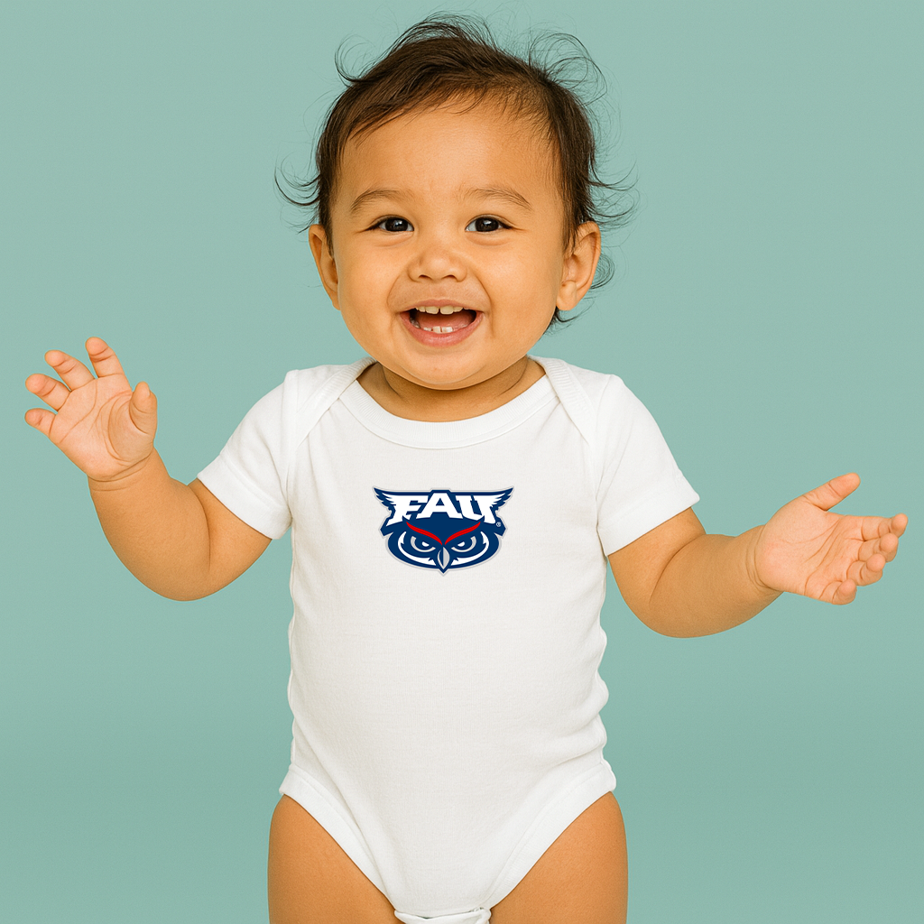 Florida Atlantic Owls Logo Baby Romper Onesie