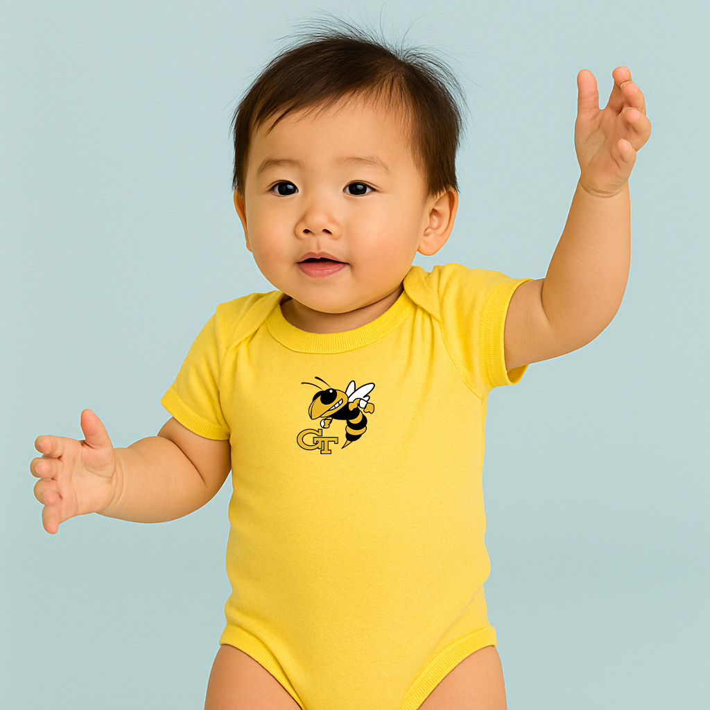George Georgia Tech Yellow Jackets Logo Baby Romper Onesie