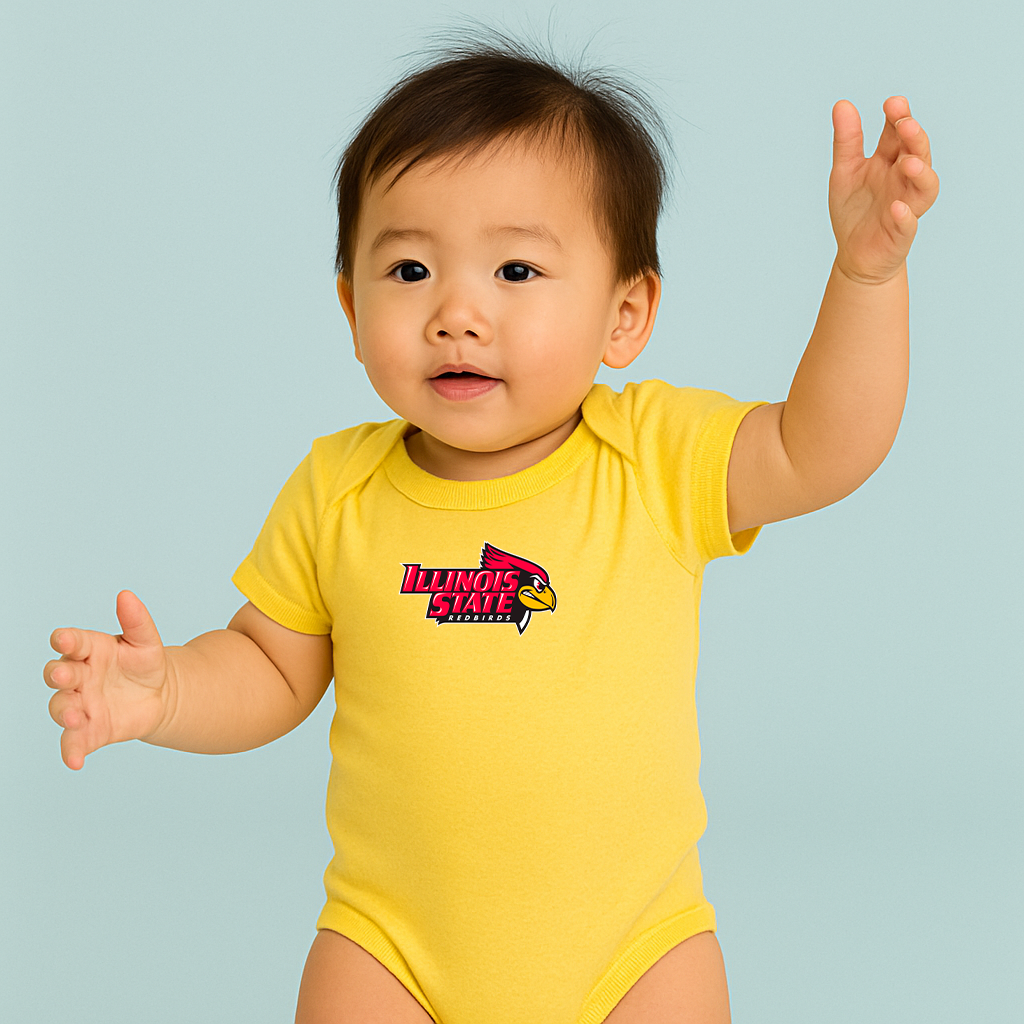 Illinois State Redbirds Logo Baby Romper Onesie
