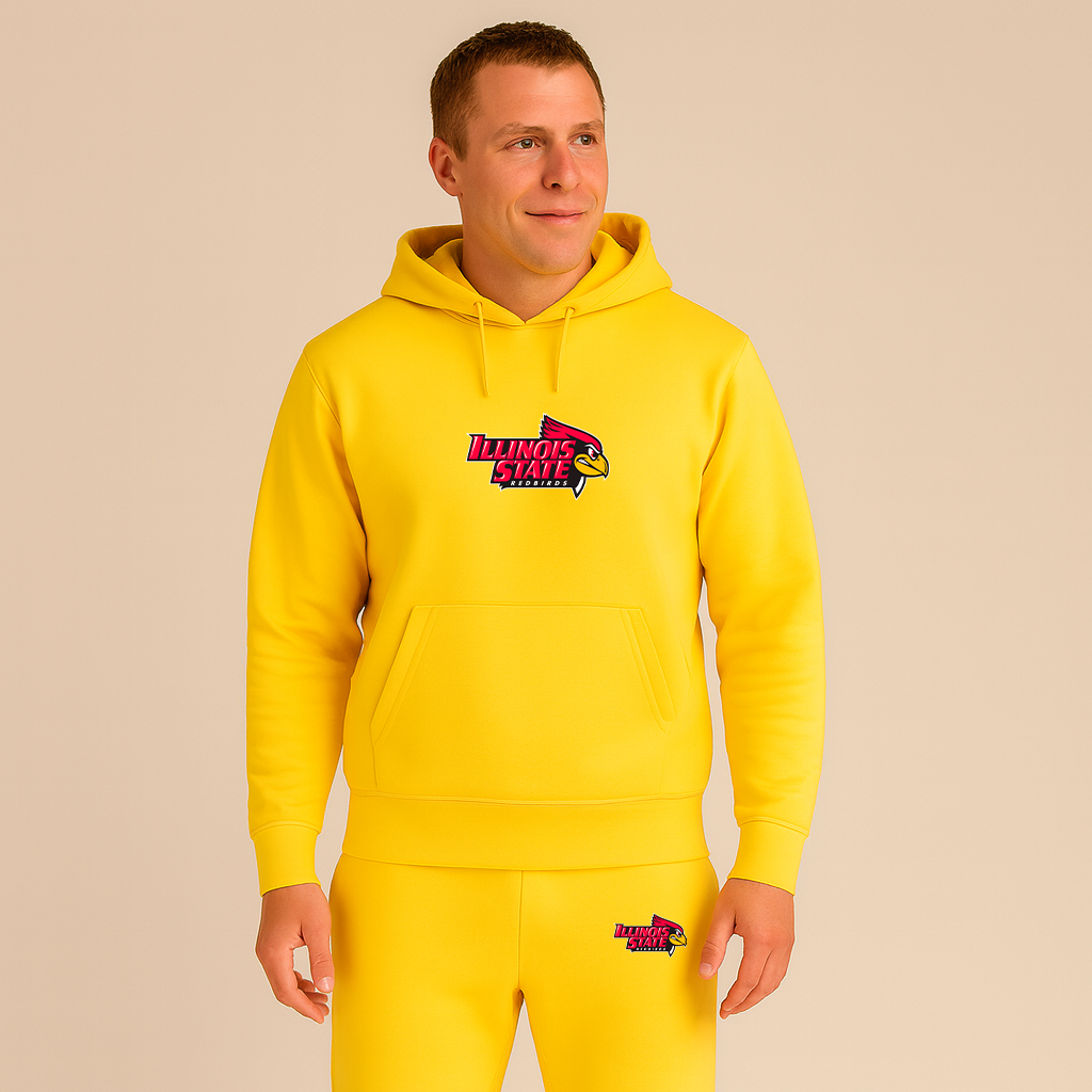 Men's Illinois State Redbirds Logo Hoodie Joggers Set